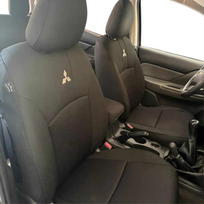 Cubreasientos delanteros Mitsubishi L200 2025-2026 línea Custom en tela negro