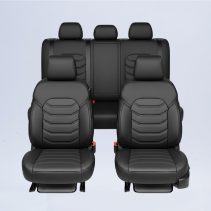 Cubreasientos Chevrolet S10 2023-2026 línea Sportline en tactopiel liso y microperforado negro
