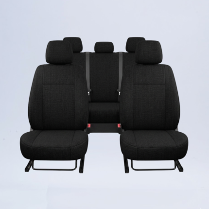Cubreasientos Toyota Hilux 2017-2026 línea Custom en tacto piel automotriz negro