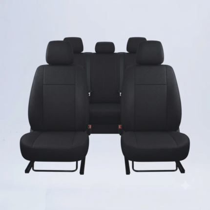 Cubreasientos Toyota Hilux 2017-2026 línea Custom en tela automotriz negro