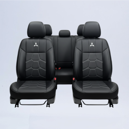 Cubreasientos Mitsubishi L200 2025-2026 línea Shell en tactopiel automotriz negro